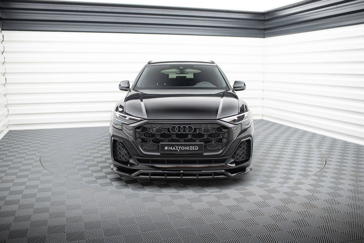 Street+ Spoilerlippe Front Ansatz passend für Audi SQ8 / Q8 S-Line Mk1 Facelift schwarz Hochglanz – Ansicht 1