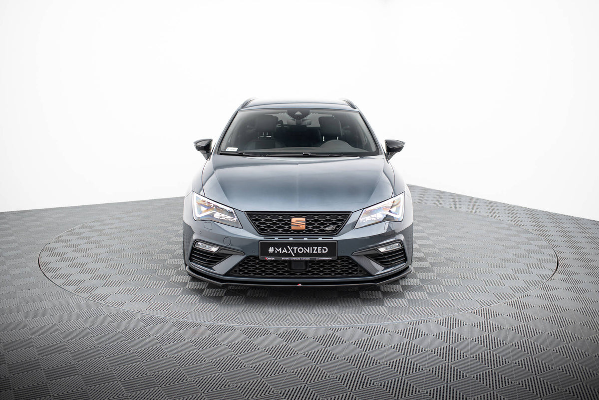 Street+ Spoilerlippe Front Ansatz V.4 passend für Seat Leon Cupra / FR Mk3 FL schwarz Hochglanz – Ansicht 3