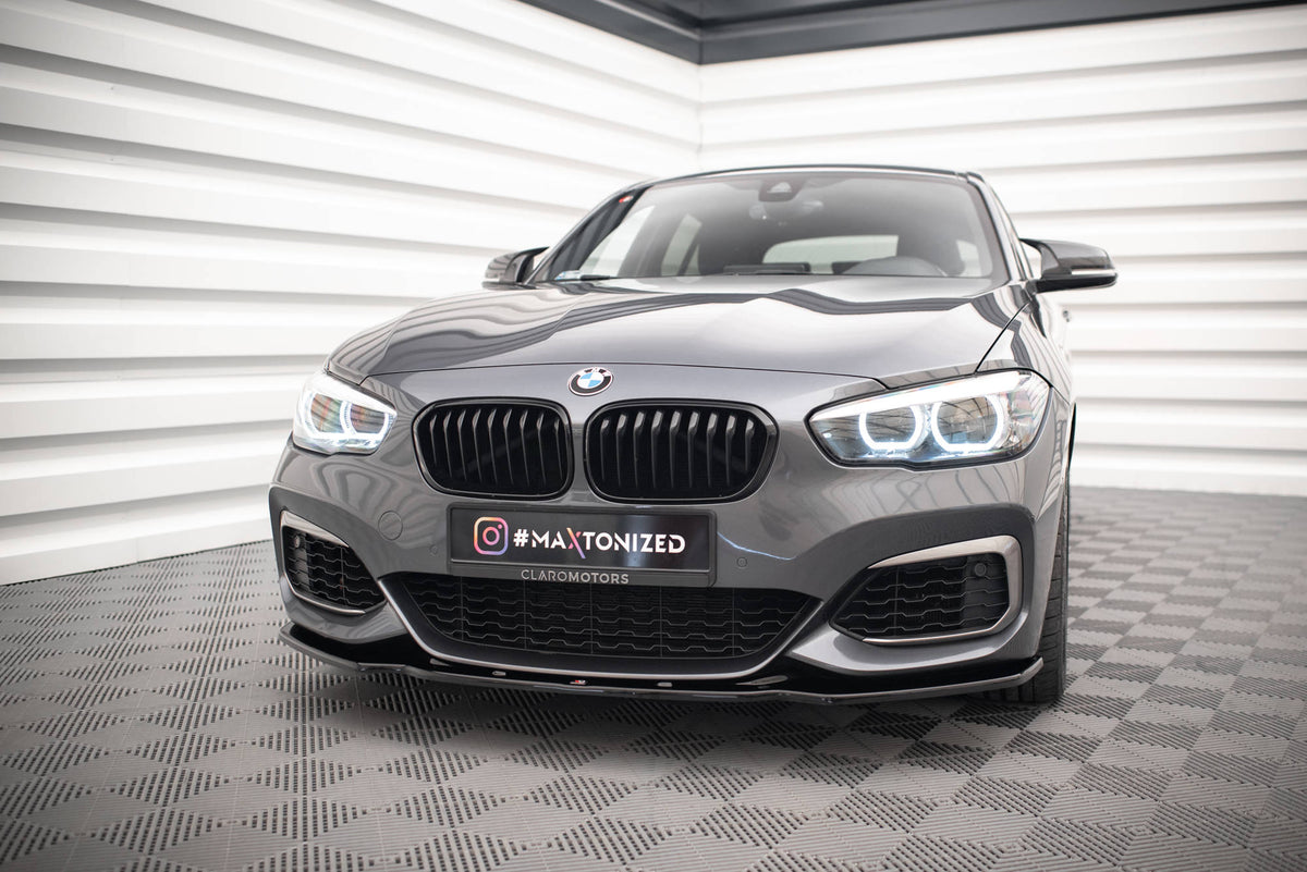 Street+ Spoilerlippe Front Ansatz V.1 passend für BMW 1er F20/F21 M-Power FACELIFT schwarz Hochglanz – Ansicht 4