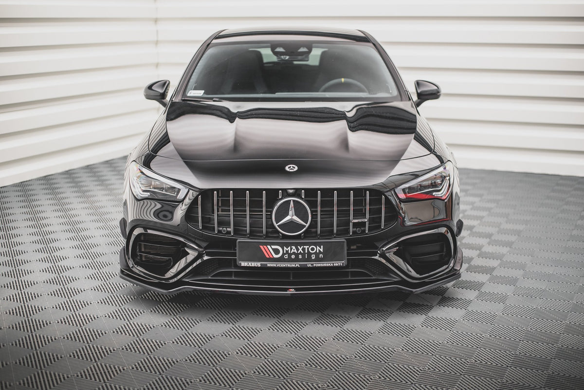 Street+ Spoilerlippe Front Ansatz V.1 passend für Mercedes-AMG CLA 45 Aero C118 schwarz Hochglanz – Ansicht 1