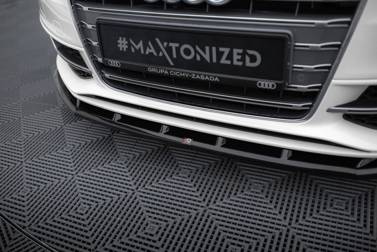 Street+ Spoilerlippe Front Ansatz V.1 passend für Audi S3 / A3 S-Line Sportback / Hatchback 8V schwarz Hochglanz – Ansicht 1