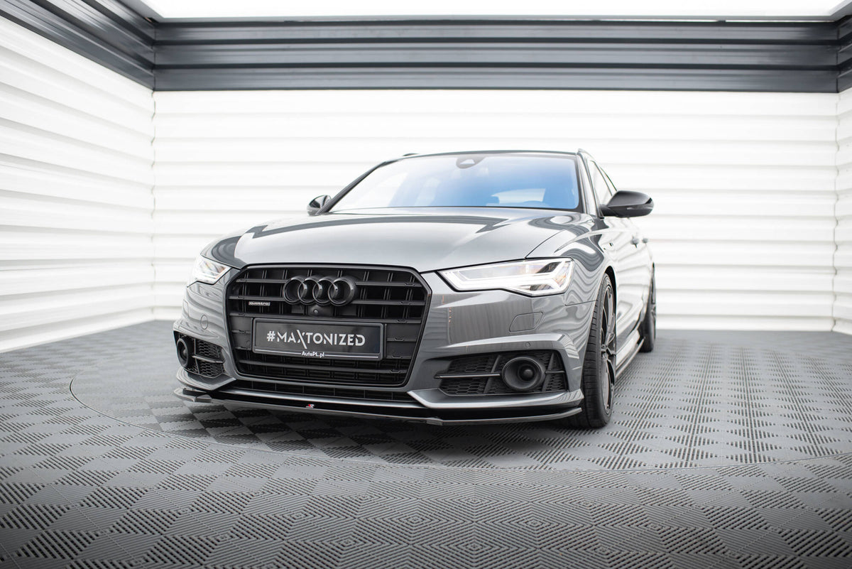 Street+ Spoilerlippe Front Ansatz V.1 passend für Audi A6 / A6 C7 S-line/ S6 C7 Facelift schwarz Hochglanz – Ansicht 3