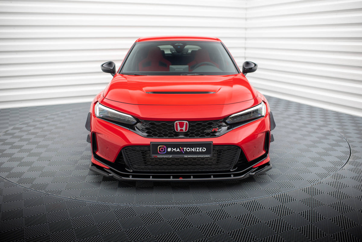 Street+ Spoilerlippe Front Ansatz V.3 passend für Honda Civic Type-R Mk 11 schwarz Hochglanz – Ansicht 1