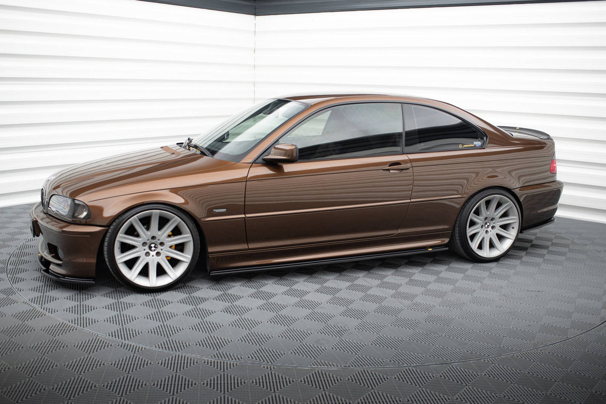 Street+ Seitenschweller Leisten passend für V.1 passend für BMW 3er E46 M Paket COUPE schwarz Hochglanz – Ansicht 1
