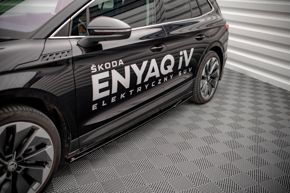 Street+ Seitenschweller Leisten passend für Skoda Enyaq iV schwarz Hochglanz – Ansicht 3