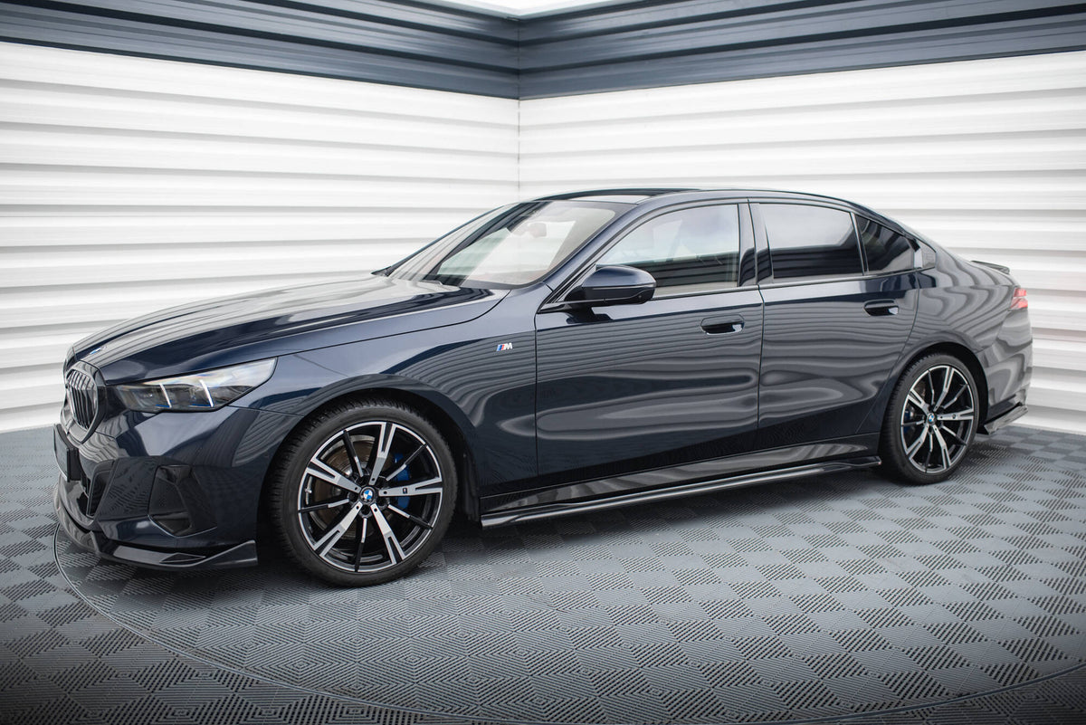 Street+ Seitenschweller Leisten passend für V.1 passend für BMW 5er M-Paket Limousine / Touring  G60 / G61 schwarz Hochglanz – Ansicht 1