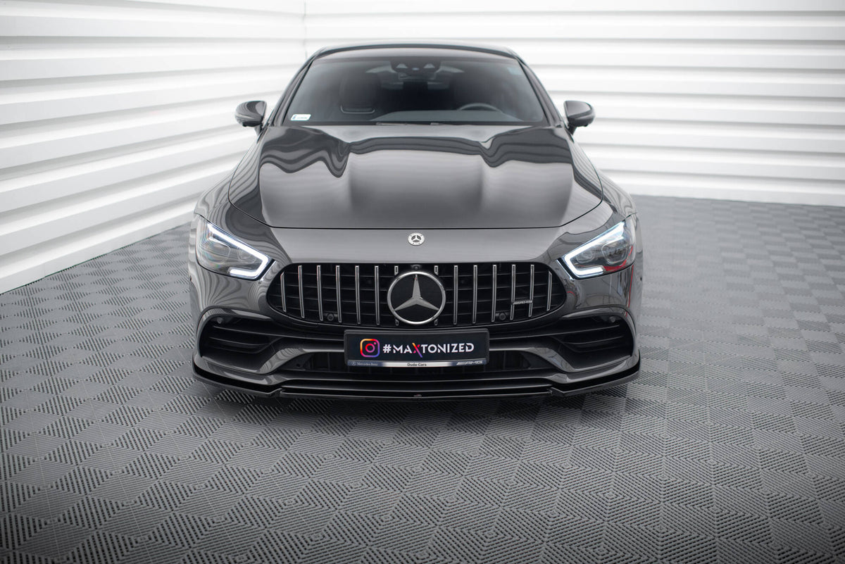 Street+ Spoilerlippe Front Ansatz V.2 passend für Mercedes-AMG GT 53 4-Door Coupe X290 schwarz Hochglanz – Ansicht 1