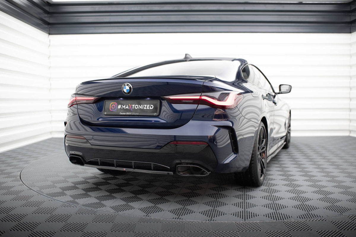 Heckansatz BMW 4er M440i G22 / G23 / G22 Facelift / G23 Facelift schwarz Hochglanz – Ansicht 3