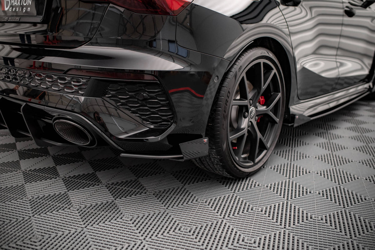 Street Pro Heck Ansatz Flaps Diffusor + Flaps passend für Audi RS3 Sportback 8Y schwarz Hochglanz – Ansicht 1
