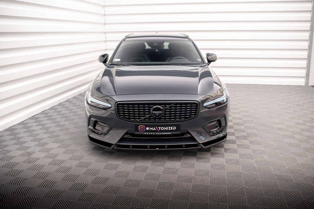 Street+ Spoilerlippe Front Ansatz passend für Volvo V90 / S90 R-Design Mk2 schwarz Hochglanz – Ansicht 1
