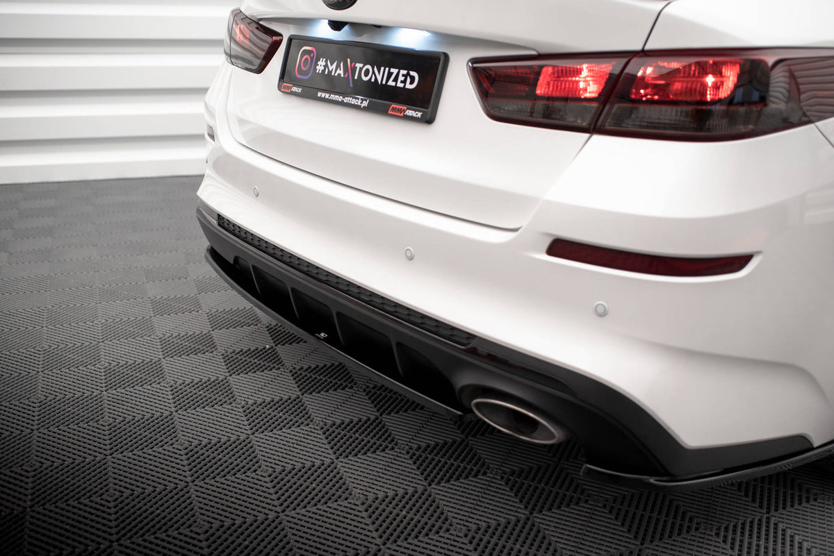 Heck Ansatz Flaps Diffusor V.1 passend für Kia Optima Mk4 Facelift schwarz Hochglanz – Ansicht 4