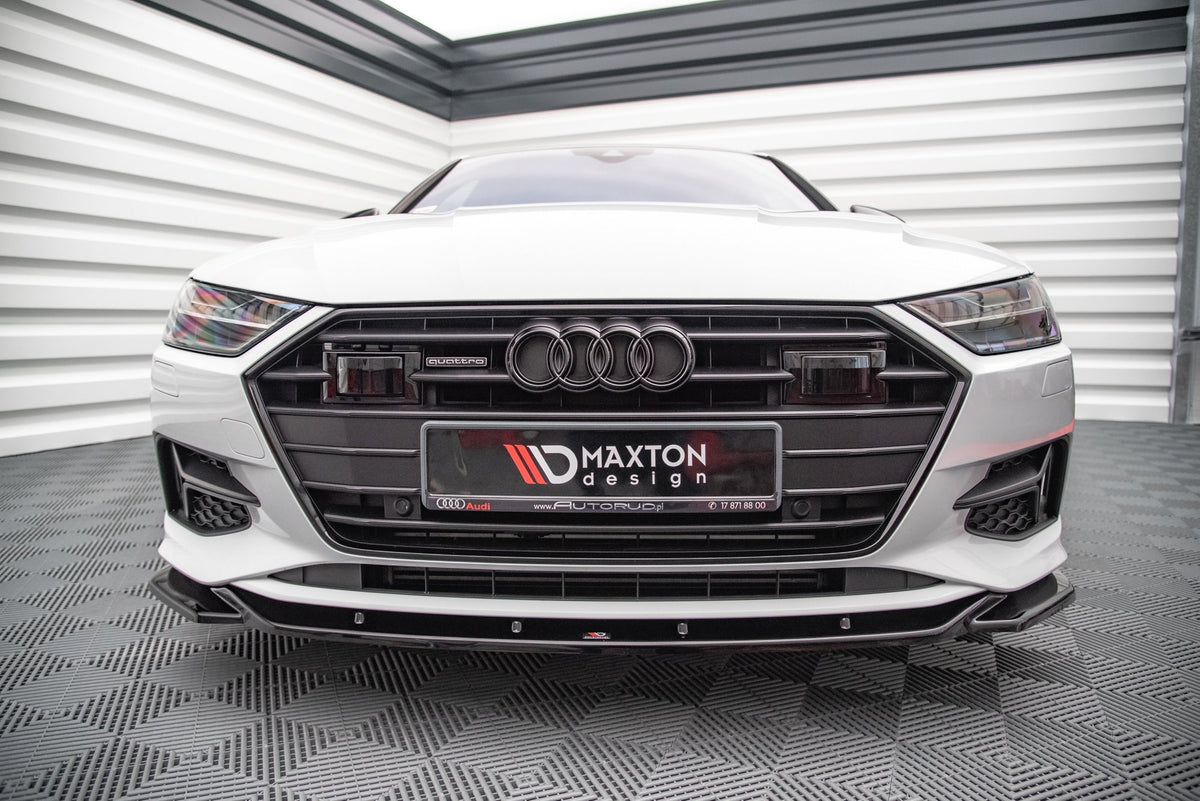 Street+ Spoilerlippe Front Ansatz V.1 passend für Audi A7 C8 schwarz Hochglanz – Ansicht 3