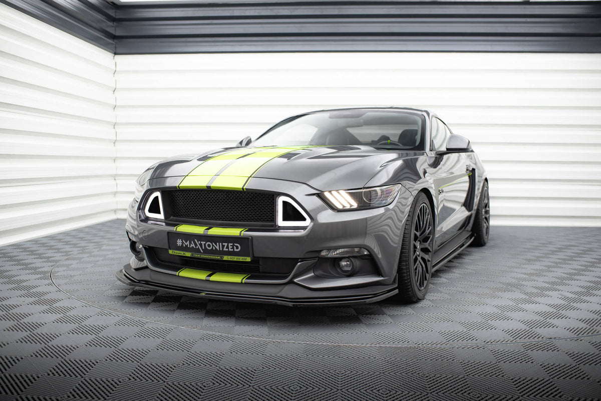 Street+ Spoilerlippe Front Ansatz passend für Ford Mustang GT Mk6 schwarz Hochglanz – Ansicht 3