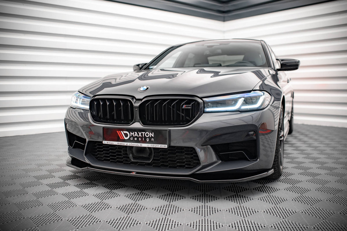 Street+ Spoilerlippe Front Ansatz V.2 passend für BMW M5 F90 Facelift schwarz Hochglanz – Ansicht 3