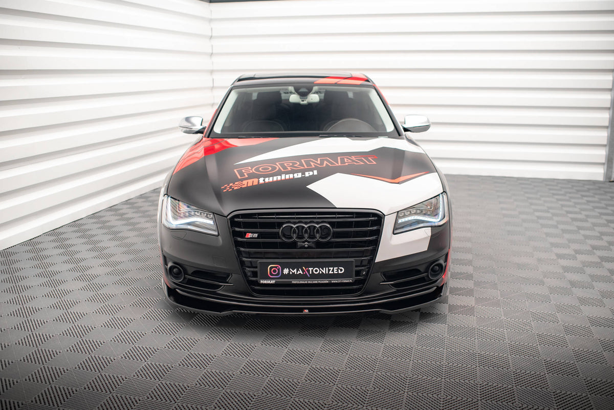 Street+ Spoilerlippe Front Ansatz V.1 passend für Audi S8 D4 schwarz Hochglanz – Ansicht 1