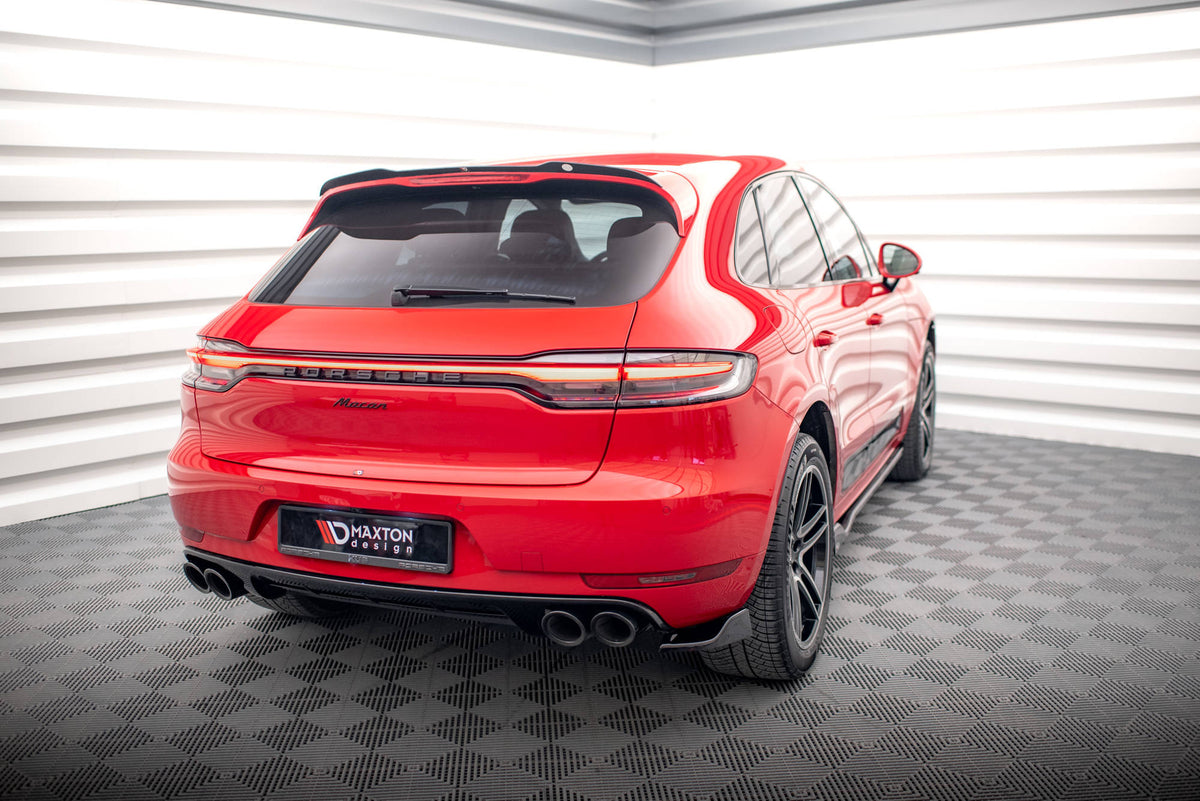 Heck Ansatz Flaps Diffusor passend für Porsche Macan GTS / Sport Design Mk1 Facelift schwarz Hochglanz – Ansicht 4