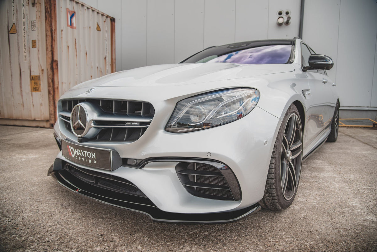 Street+ Spoilerlippe Front Ansatz V.1 passend für Mercedes-Benz E63 AMG Kombi/Limousine S213/W213 schwarz Hochglanz – Ansicht 6