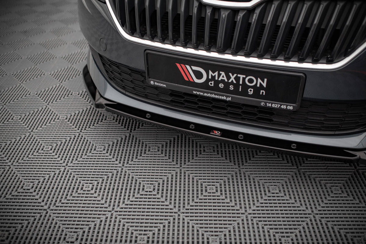 Street+ Spoilerlippe Front Ansatz passend für Skoda Fabia Mk3 Facelift schwarz Hochglanz – Ansicht 4