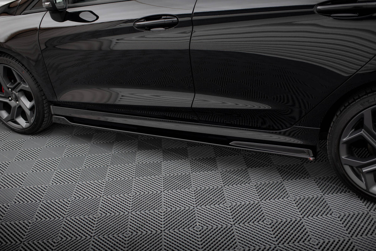 Street+ Seitenschweller Leisten passend für V.3 passend für Ford Fiesta Mk8 ST / ST-Line schwarz Hochglanz – Ansicht 4
