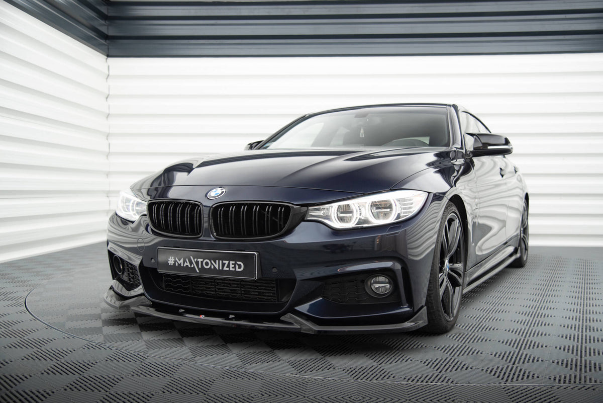 Street+ Spoilerlippe Front Ansatz V.5 passend für BMW 4er Coupe / Gran Coupe / Cabrio M-Paket F32 / F36 / F33 schwarz Hochglanz – Ansicht 3
