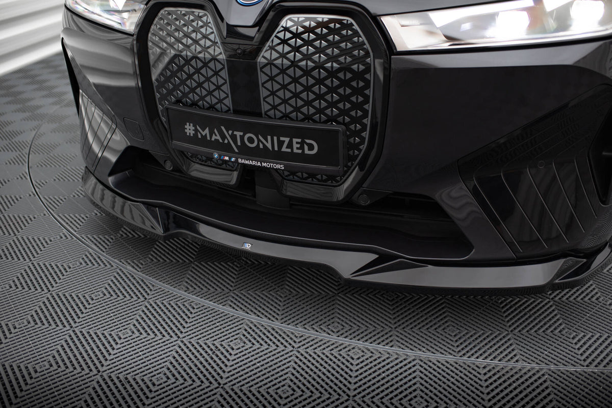 Street+ Spoilerlippe Front Ansatz V.2 passend für BMW iX M-Paket i20 schwarz Hochglanz – Ansicht 4
