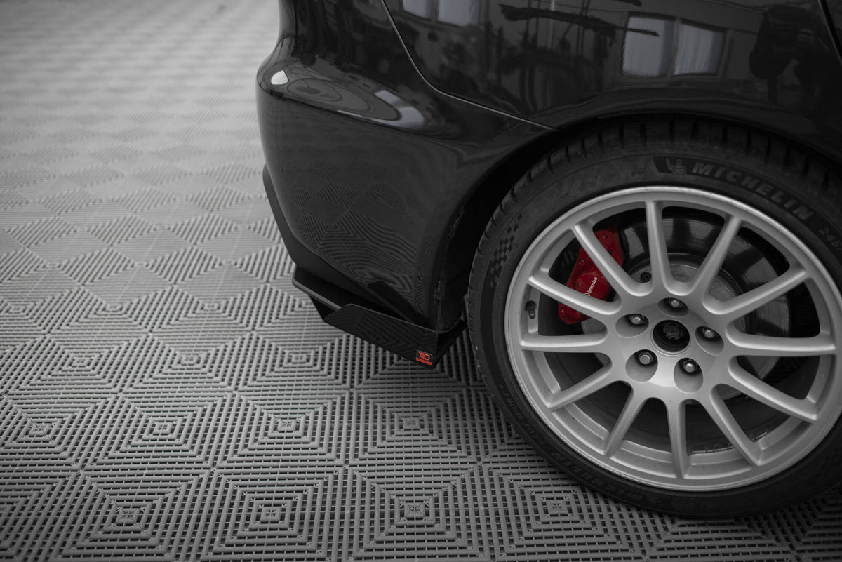 Hintere Seiten Flaps passend für Mitsubishi Lancer EVO X schwarz Hochglanz – Ansicht 3