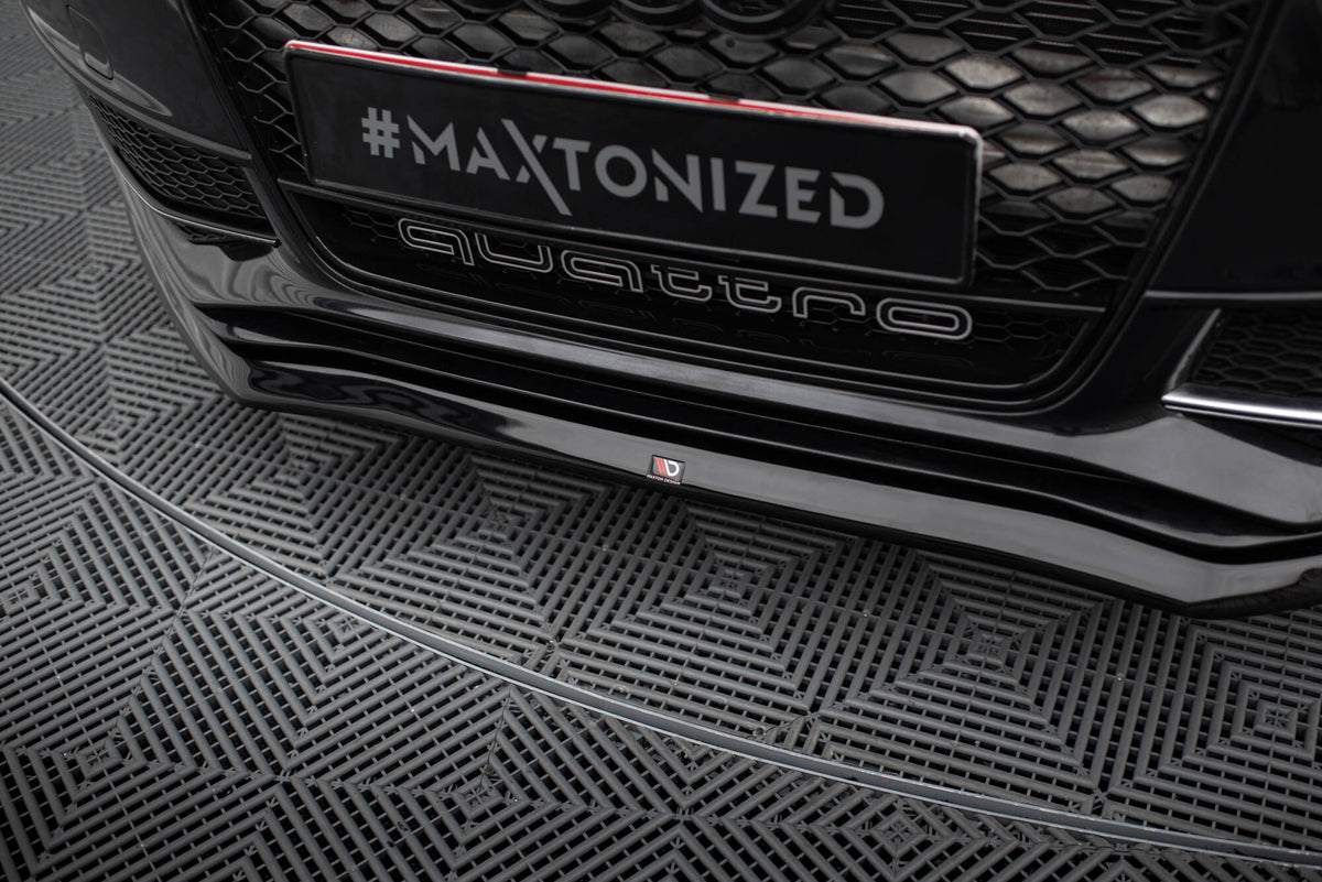 Street+ Spoilerlippe Front Ansatz V.1 passend für Audi A4 S-Line / S4 B8 Facelift schwarz Hochglanz – Ansicht 1