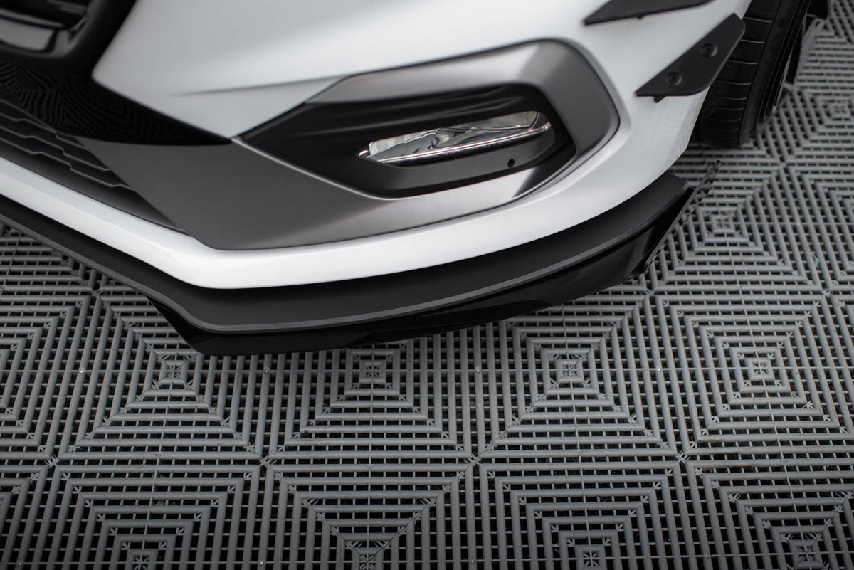 Front Stoßstangen Racing Flaps passend passend für Ford Fiesta Mk8 ST / ST-Line schwarz Hochglanz – Ansicht 3