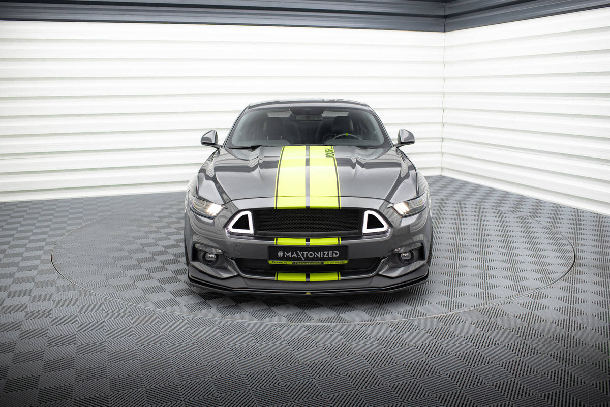 Street+ Spoilerlippe Front Ansatz passend für Ford Mustang GT Mk6 schwarz Hochglanz – Ansicht 1