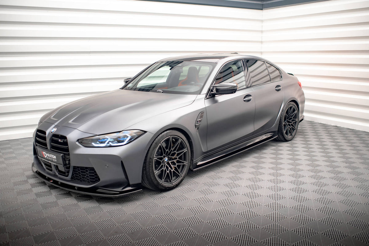 Street+ Seitenschweller Leisten passend für V.1 passend für BMW M3 Limousine / Touring G80 / G81 schwarz Hochglanz – Ansicht 4