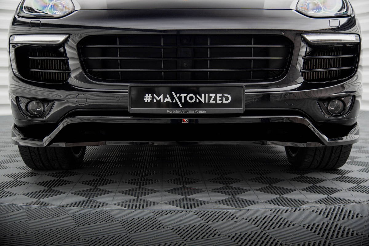 Street+ Spoilerlippe Front Ansatz passend für Porsche Cayenne Mk2 Facelift schwarz Hochglanz – Ansicht 5