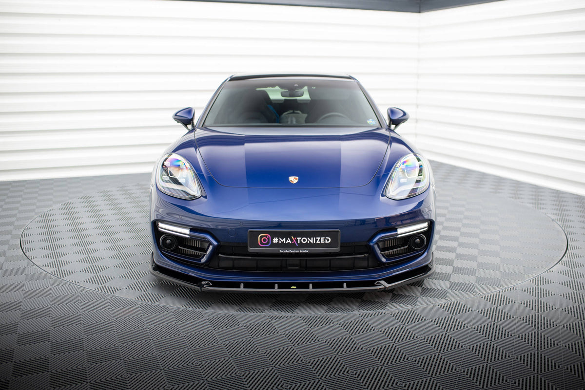 Street+ Spoilerlippe Front Ansatz passend für Porsche Panamera GTS Sport Turismo 971 Facelift schwarz Hochglanz – Ansicht 1