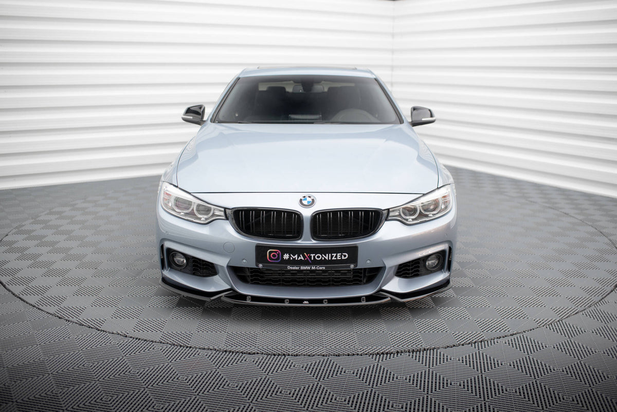 Street+ Spoilerlippe Front Ansatz V.3 passend für BMW 4er Coupe / Gran Coupe / Cabrio M-Paket F32 / F36 / F33 schwarz Hochglanz – Ansicht 1