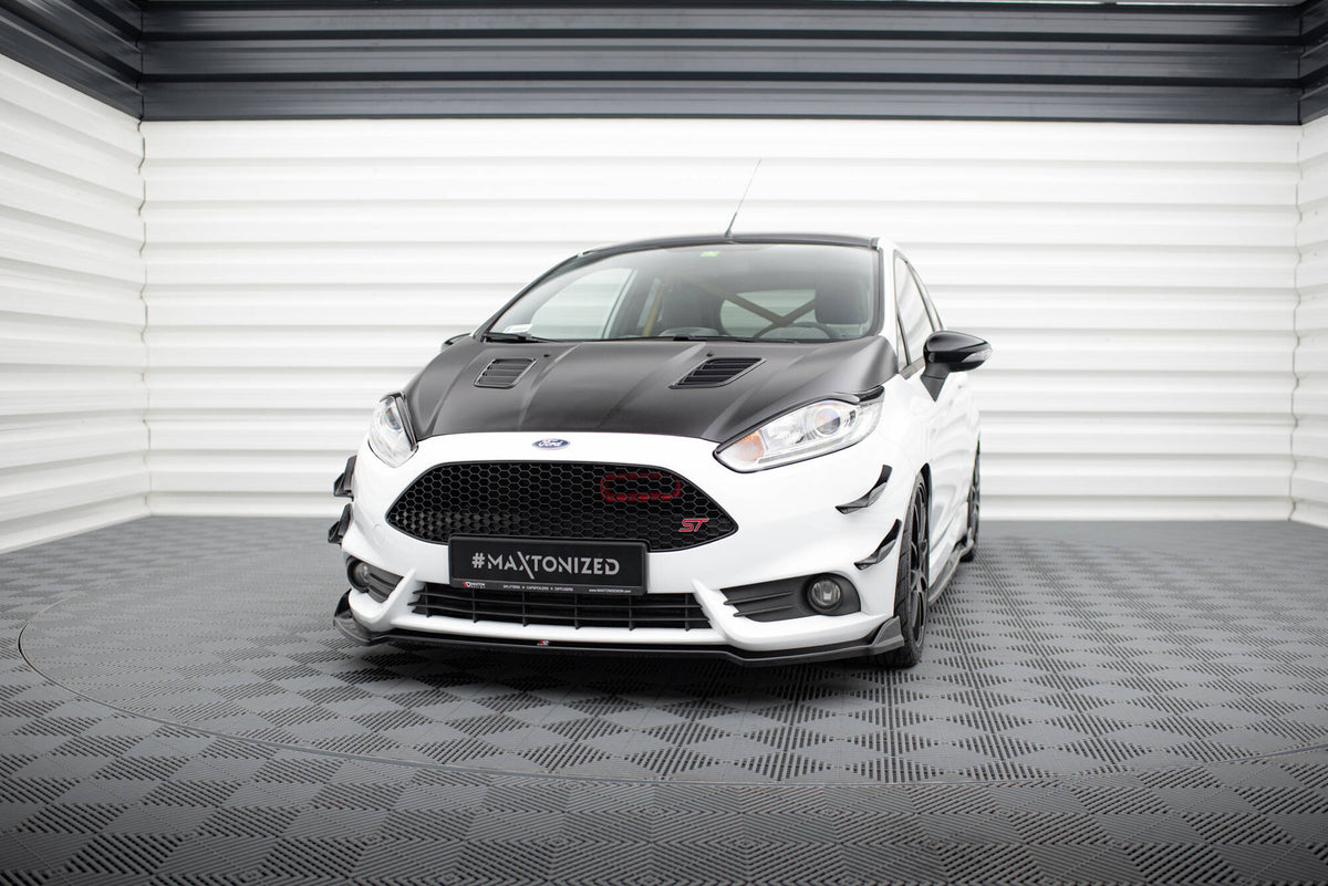 Street+ Spoilerlippe Front Ansatz V.5 passend für Ford Fiesta ST Mk7 Facelift schwarz Hochglanz – Ansicht 3
