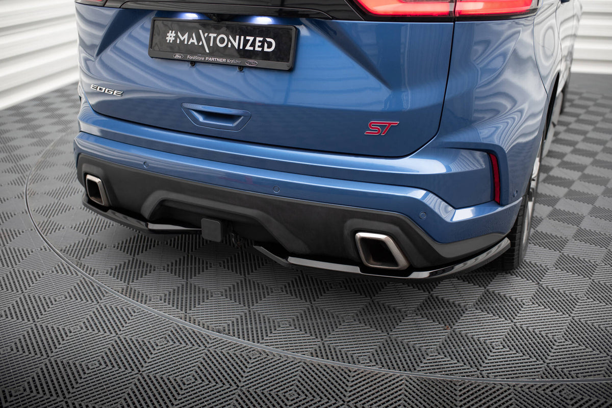 Heck Ansatz Flaps Diffusor passend für Ford Edge ST Mk2 Facelift schwarz Hochglanz – Ansicht 3