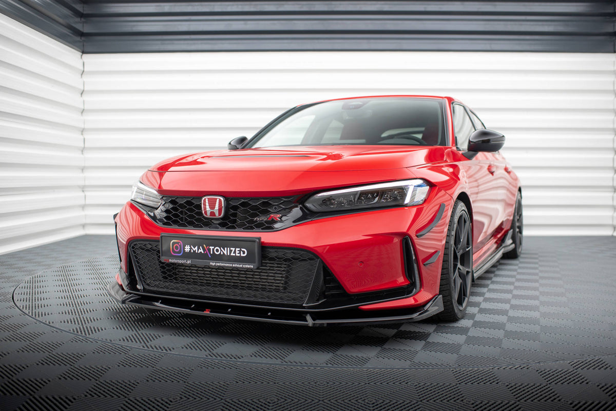 Street+ Spoilerlippe Front Ansatz V.2 passend für Honda Civic Type-R Mk 11 schwarz Hochglanz – Ansicht 4