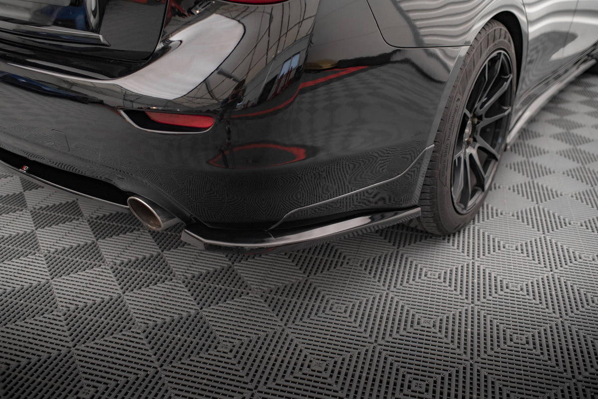 Heck Ansatz Flaps Diffusor V.1 passend für Infiniti Q50 S Mk1 schwarz Hochglanz – Ansicht 3