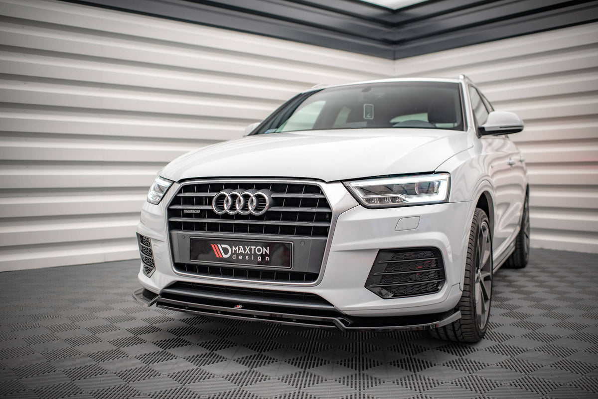 Street+ Spoilerlippe Front Ansatz V.2 passend für Audi Q3 Sport 8U Facelift schwarz Hochglanz – Ansicht 4
