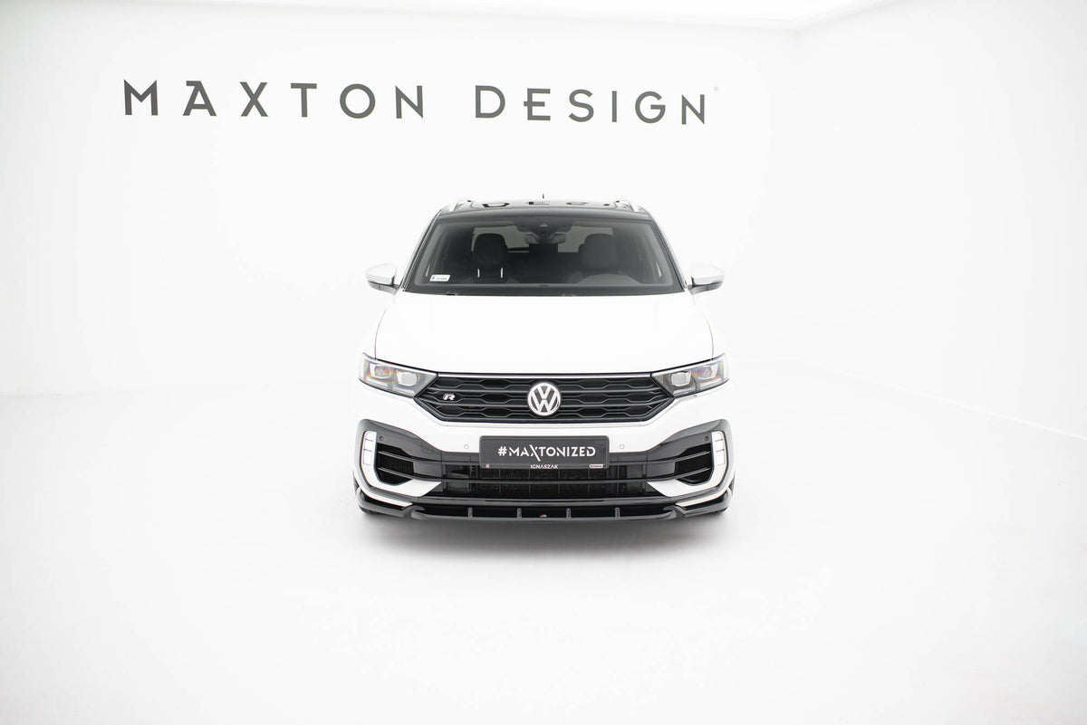 Street+ Spoilerlippe Front Ansatz passend für VW T-Roc R Mk1 schwarz Hochglanz – Ansicht 3