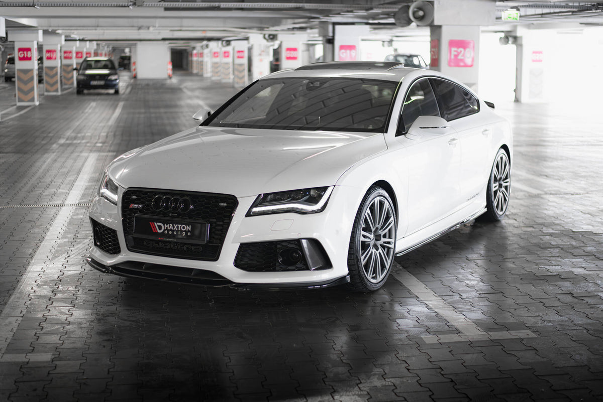 Street+ Spoilerlippe Front Ansatz V.4 passend für Audi RS7 C7 schwarz Hochglanz – Ansicht 3