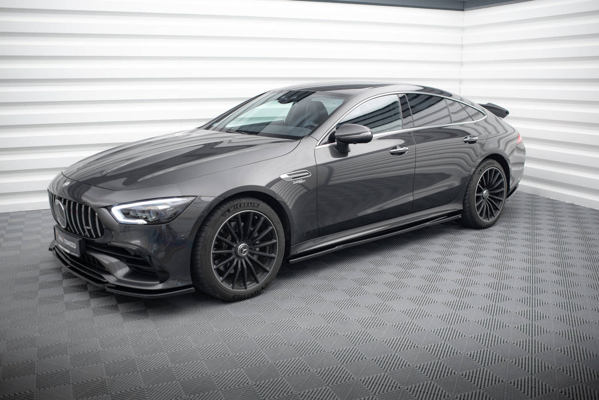 Street+ Seitenschweller Leisten passend für Mercedes-AMG GT 53 4-Door Coupe X290 schwarz Hochglanz – Ansicht 4