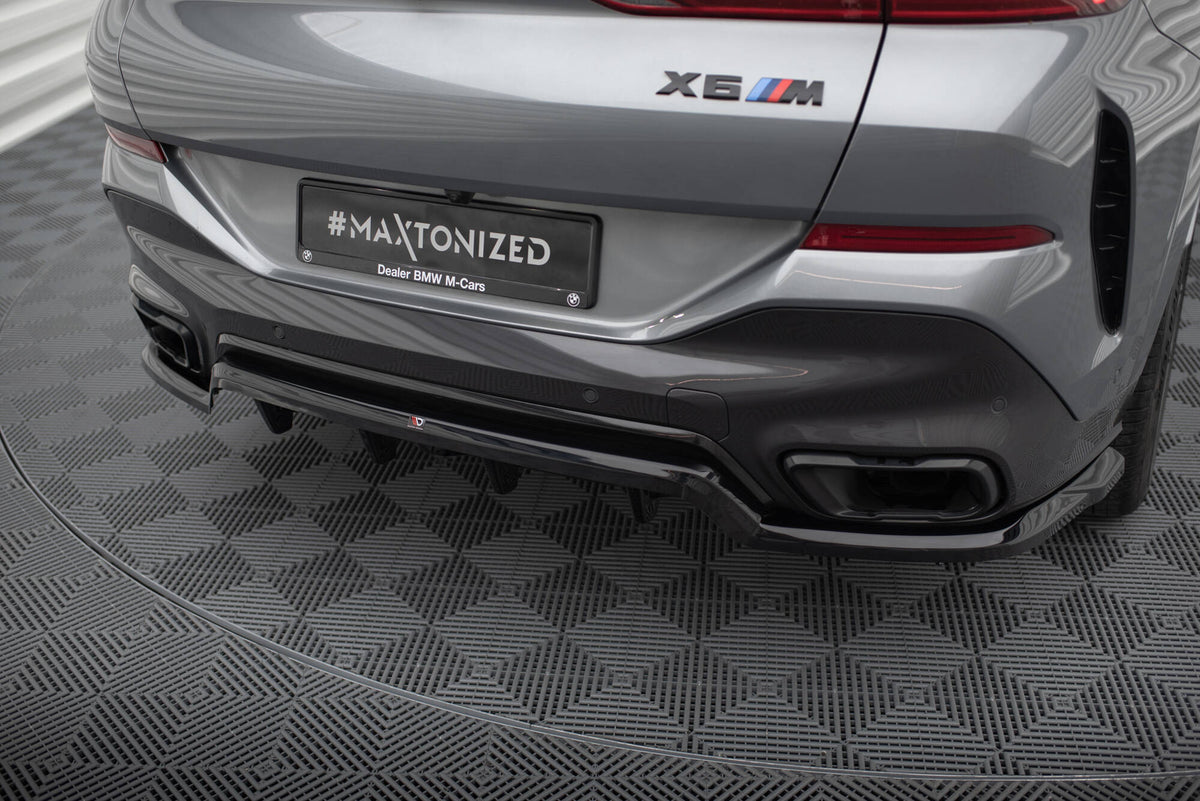 Street+ Mittlerer Diffusor RACE passend für V.1 BMW X6 M-Paket G06 Facelift schwarz Hochglanz – Ansicht 4