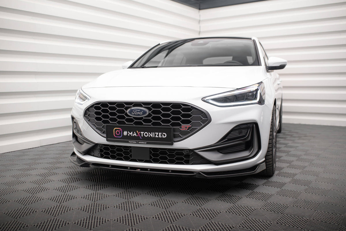 Street+ Spoilerlippe Front Ansatz V.7 passend für Ford Focus ST / ST-Line Mk4 Facelift schwarz Hochglanz – Ansicht 4