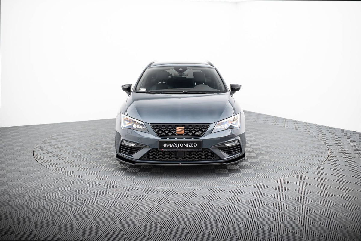 Street+ Spoilerlippe Front Ansatz V.7 passend für Seat Leon Cupra / FR Mk3 FL schwarz Hochglanz – Ansicht 1