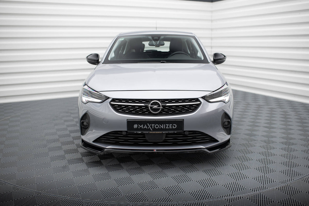 Street+ Spoilerlippe Front Ansatz V.2 passend für Opel Corsa F ( Mk6) schwarz Hochglanz – Ansicht 1