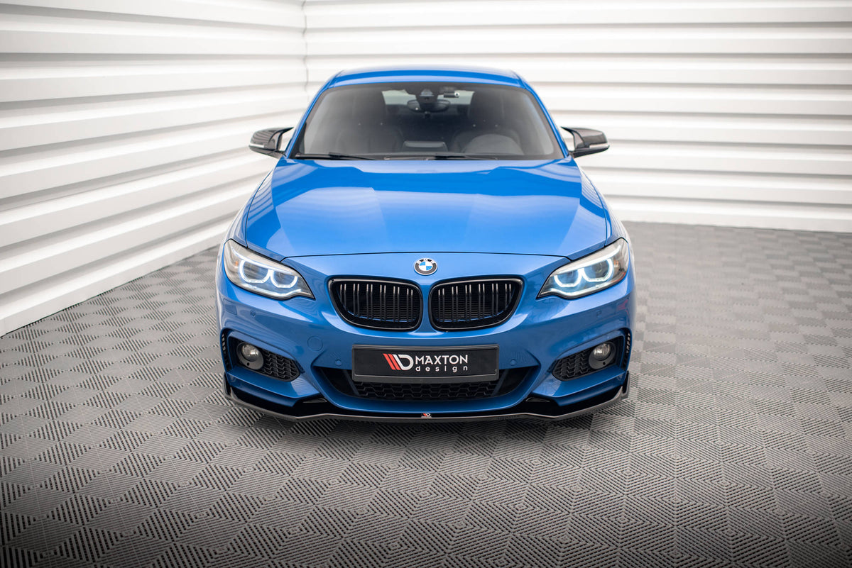 Street+ Spoilerlippe Front Ansatz V.1 passend für BMW 2 M-Paket F22 schwarz Hochglanz – Ansicht 1