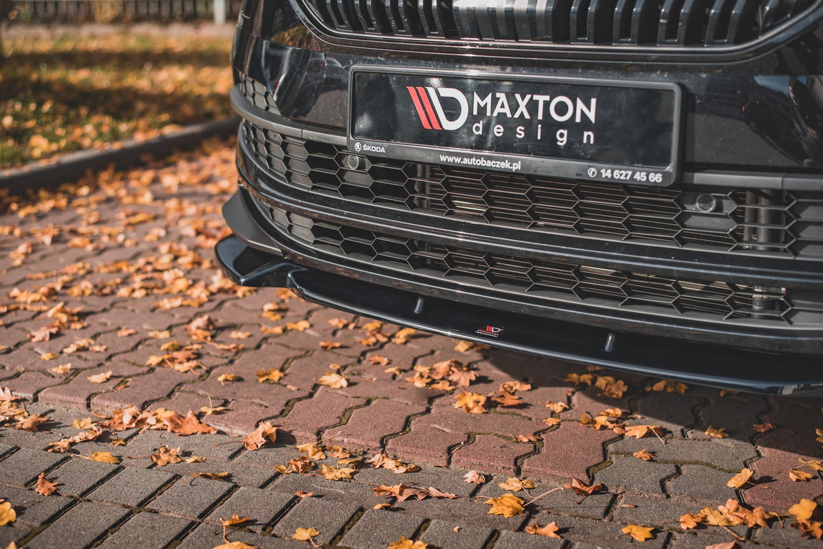 Street+ Spoilerlippe Front Ansatz passend für Skoda Karoq Sportline schwarz Hochglanz – Ansicht 5