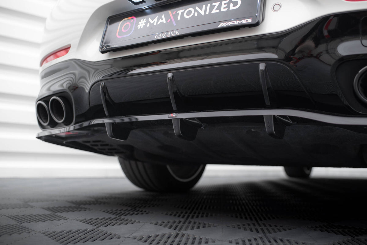 Street+ Mittlerer Diffusor RACE passend für Mercedes-AMG GT 43 4 Door Coupe V8 Styling Package X290 schwarz Hochglanz – Ansicht 1