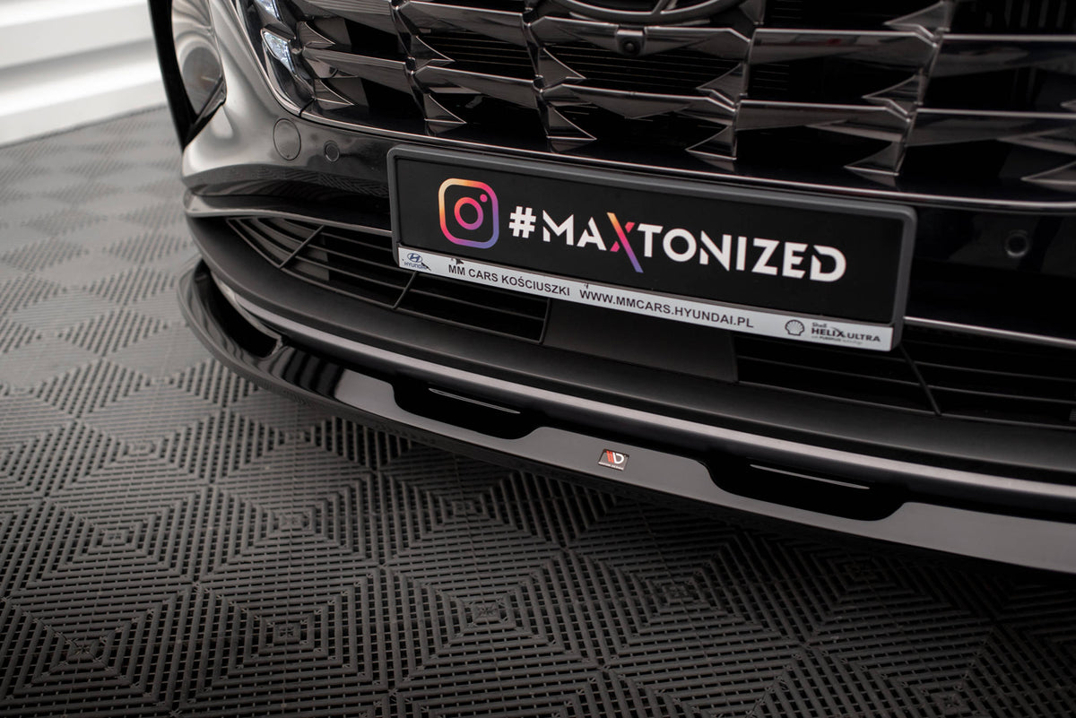 Street+ Spoilerlippe Front Ansatz V.1 passend für Hyundai Tucson Mk4 schwarz Hochglanz – Ansicht 3