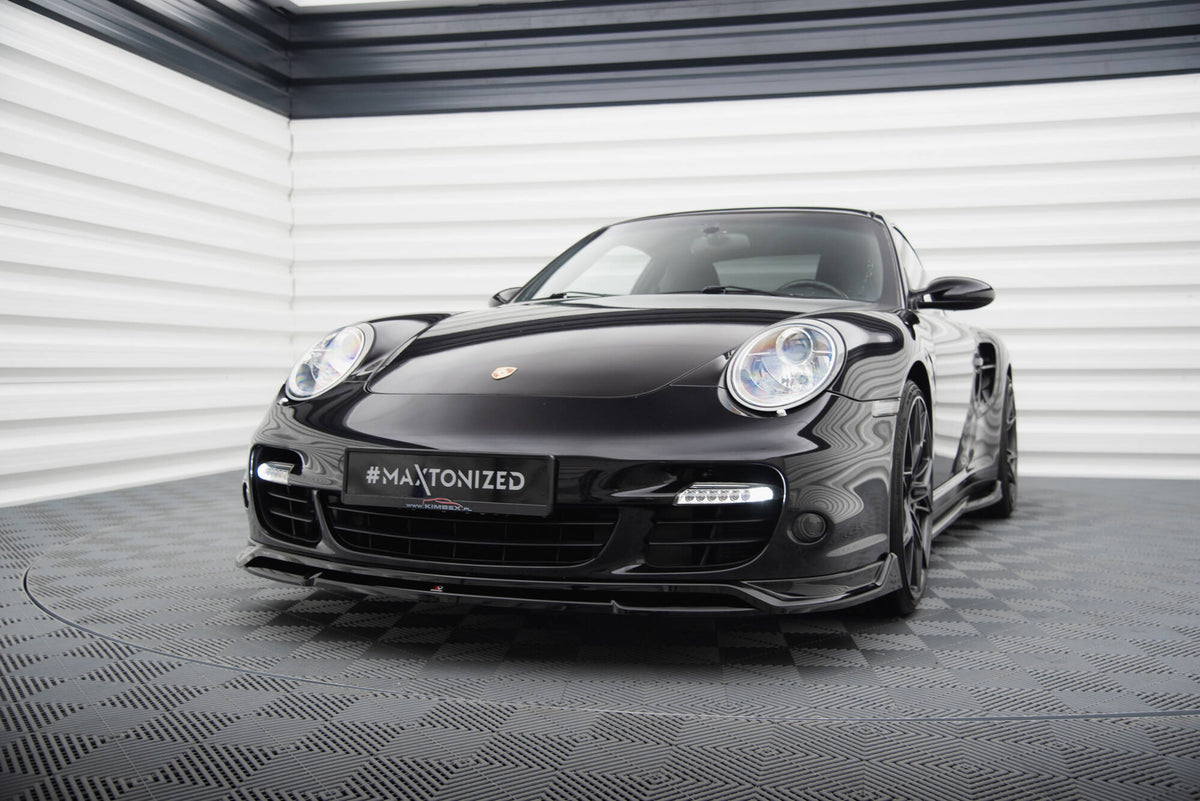 Street+ Spoilerlippe Front Ansatz passend für Porsche 911 Turbo 997 schwarz Hochglanz – Ansicht 3